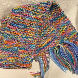 Colorful Hand Knitted Women’s Scarf - acrylic